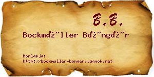 Bockmüller Böngér névjegykártya